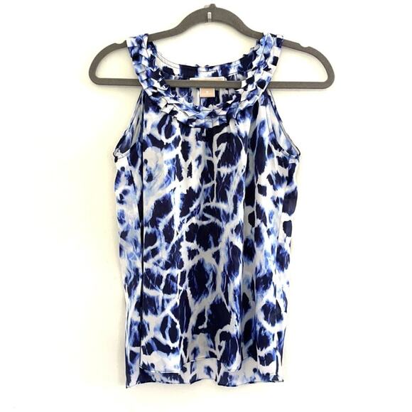 MICHAEL-MICHAEL KORS sleeveless silk top blue sz 2 - Picture 7 of 7